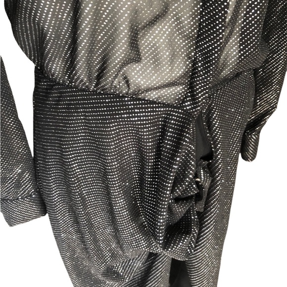 Zara Black & Silver Glitter Long Sleeve Dress 🔥 - Picture 5 of 10